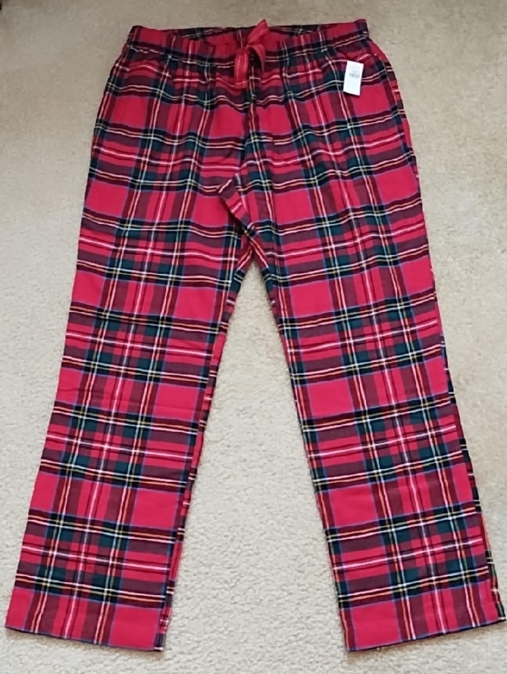 Old Navy Plaid Pajama Pants Women's Size L Lounge Cotton Red Green Black White